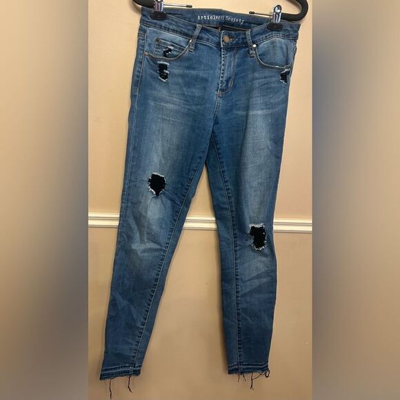 Articles of Society Sarah Skinny Jeans High Rise Distressed Mead Size 27 - Picture 2 of 11